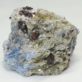 Blue Kyanite Cluster with Mica and Garnet from Brazil