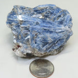 Blue Kyanite Cluster with Mica and Garnet from Brazil