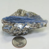 Blue Kyanite Cluster with Mica and Black Tourmaline from Brazil