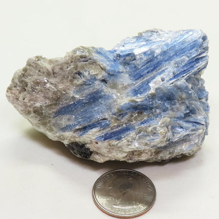 Blue Kyanite Cluster with Mica and Black Tourmaline from Brazil