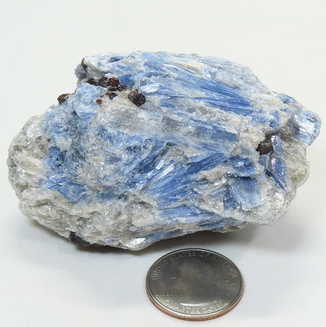 Blue Kyanite Cluster with Mica and Black Tourmaline from Brazil