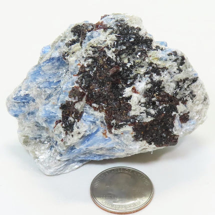 Blue Kyanite Cluster with Mica and Black Tourmaline from Brazil