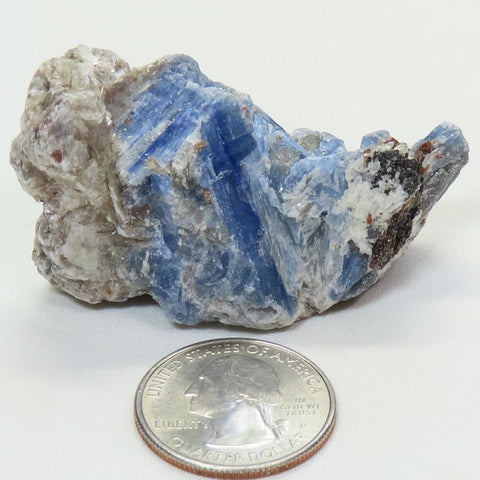 Blue Kyanite Cluster with Mica and Garnets from Brazil