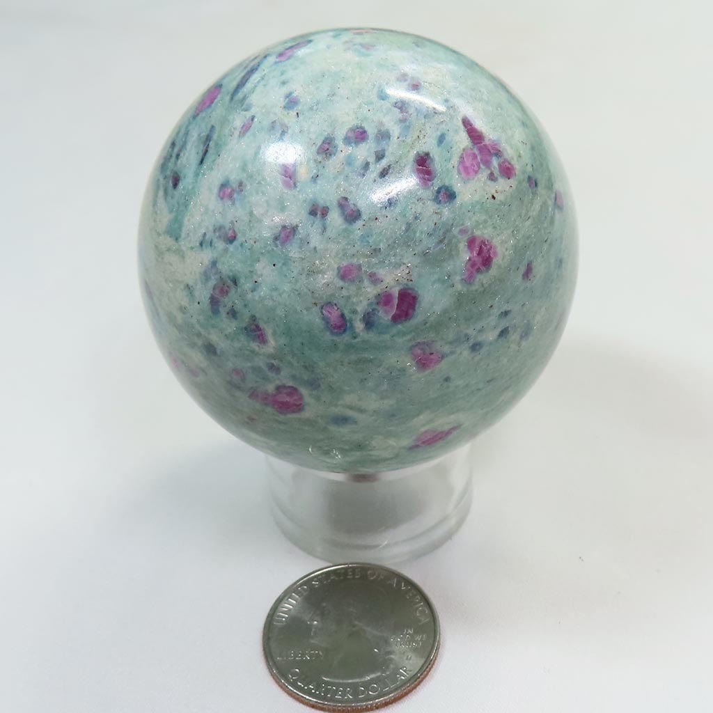 Polished Ruby in Fuchsite with Kyanite Sphere Ball from India