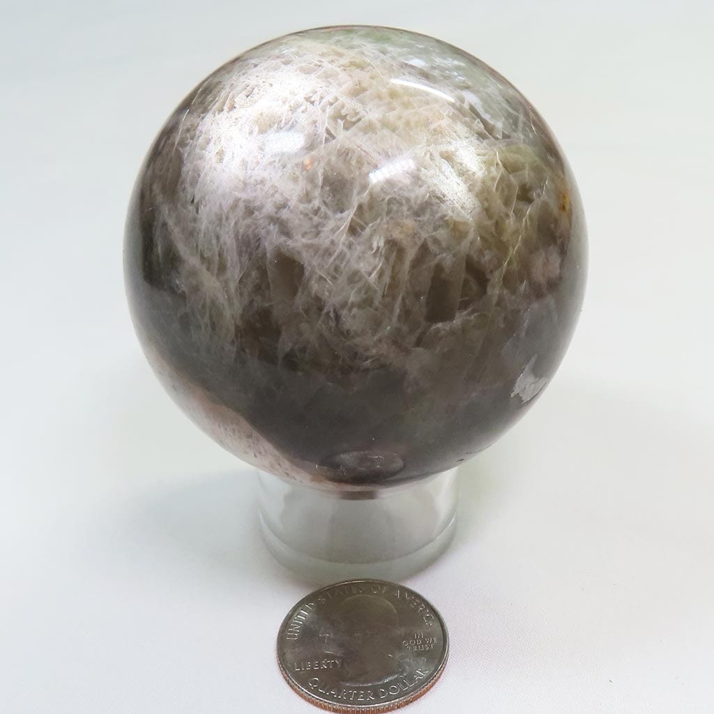 Polished Black Moonstone Sphere Ball from Madagascar