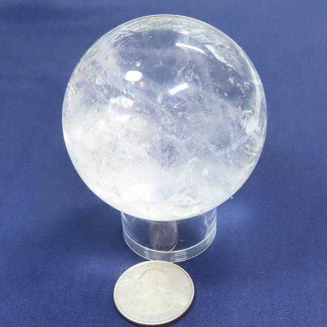 Polished Quartz Crystal Sphere Ball with Rainbow from Brazil