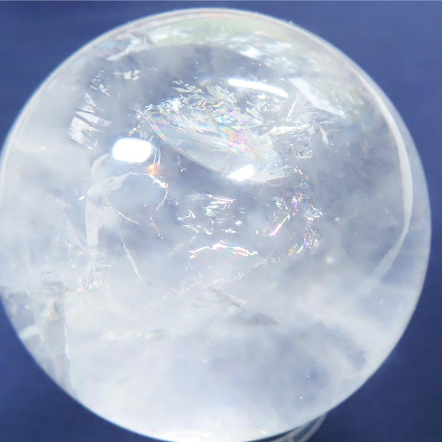Polished Quartz Crystal Sphere Ball with Rainbow from Brazil