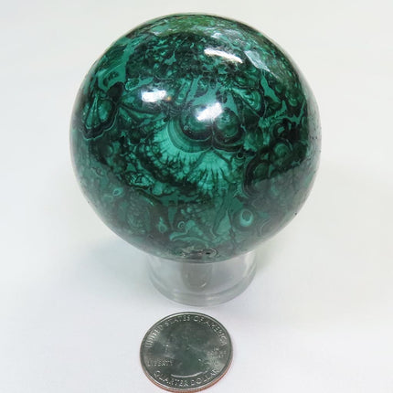 Polished Malachite Sphere Ball from the Democratic Republic of Congo