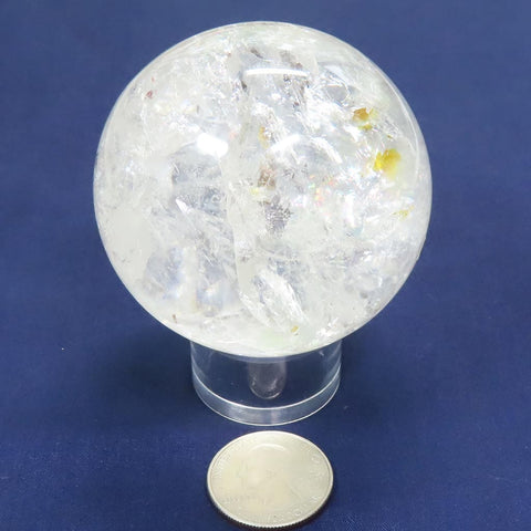 Polished Quartz Crystal Sphere Ball with Rainbows from Brazil