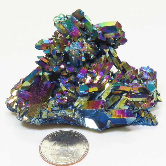 Rainbow or Flame Aura Quartz Crystal Cluster from Arkansas
