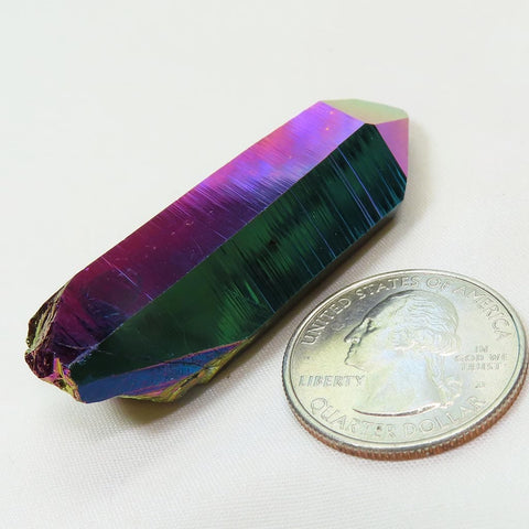 Rainbow or Flame Aura Quartz Crystal Transmitter Point from Arkansas