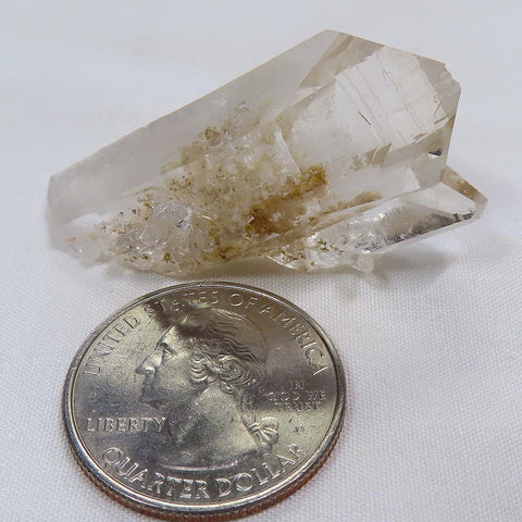 Arkansas Sand Phantom Quartz Crystal Point with Record Keepers