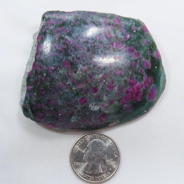 1 Side Polished Ruby and Green Fuchsite with Kyanite Slab from India