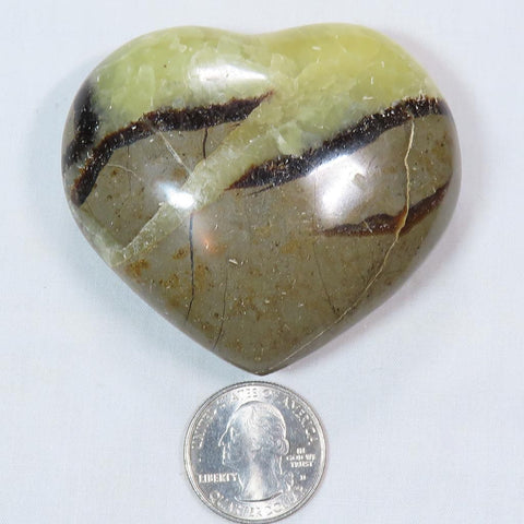 Polished Septarian Nodule Heart from Madagascar