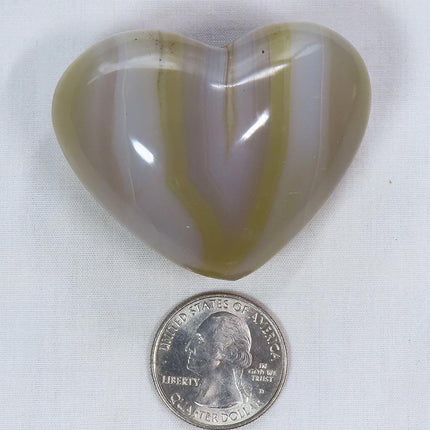 Polished Banded Agate Heart from Madagascar