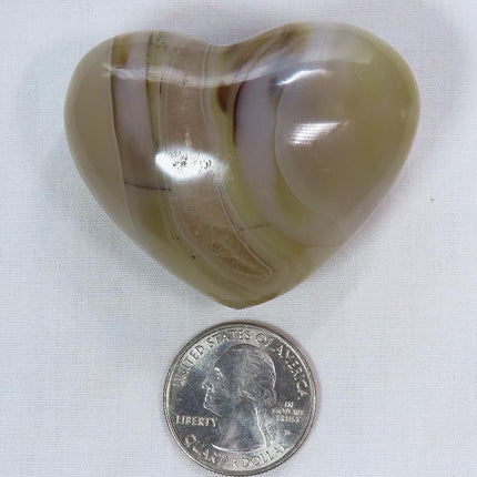 Polished Banded Agate Heart from Madagascar