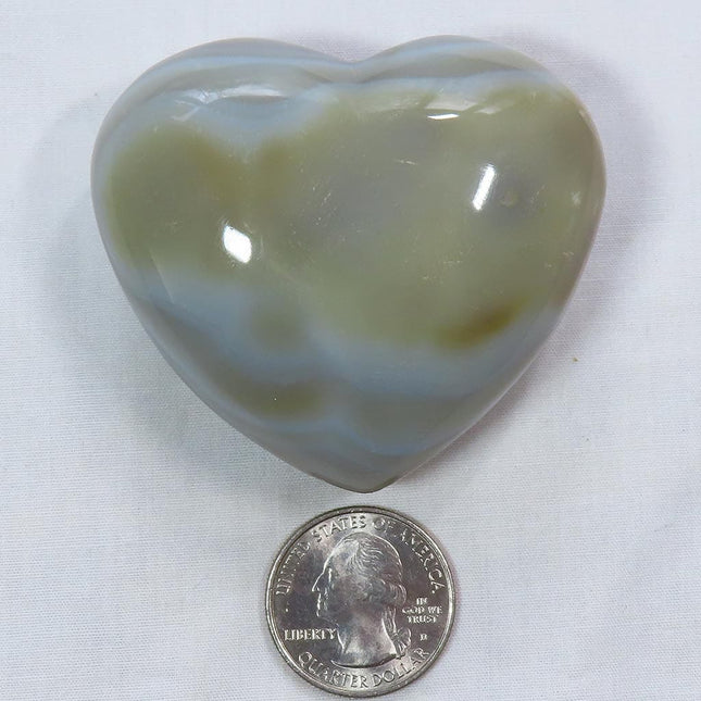 Polished Banded Agate Heart from Madagascar