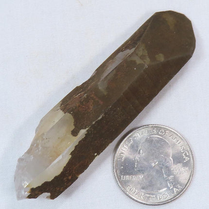  Arkansas Uncleaned Quartz Crystal Grounding Point w/ Goethite Coating