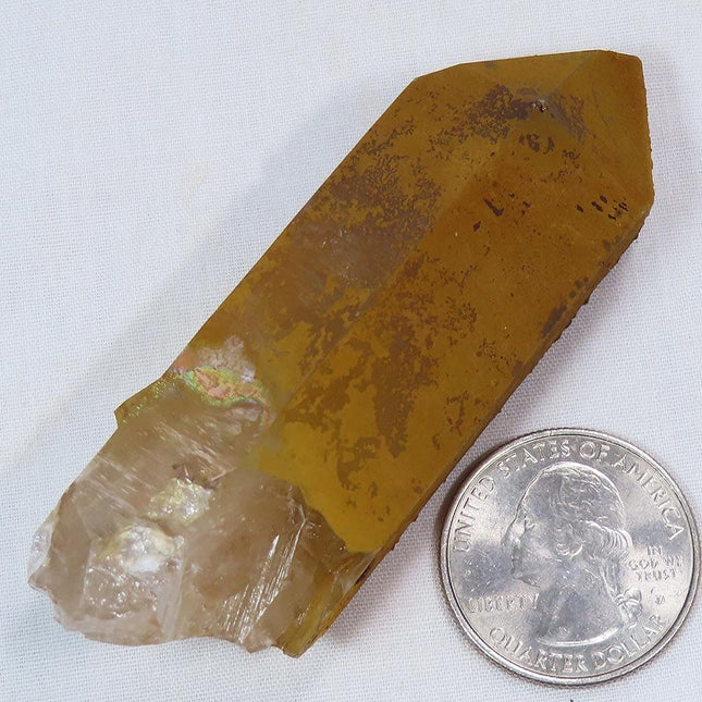 Arkansas Uncleaned Quartz Crystal Point w/ Little Rainbow Iridescence