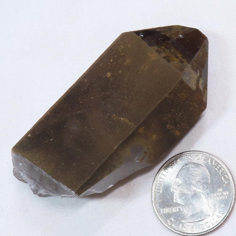 Arkansas Uncleaned Quartz Crystal Point with Goethite Coating