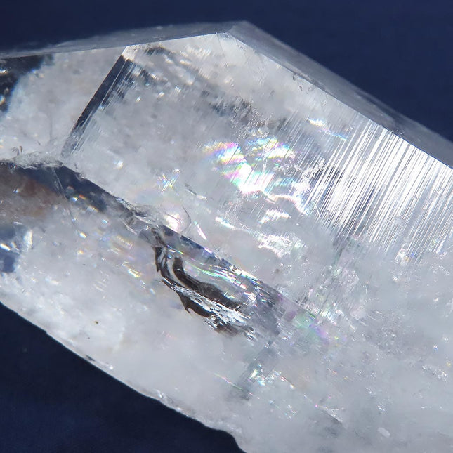 Arkansas Quartz Crystal Double Terminated Grounding Point with Rainbow