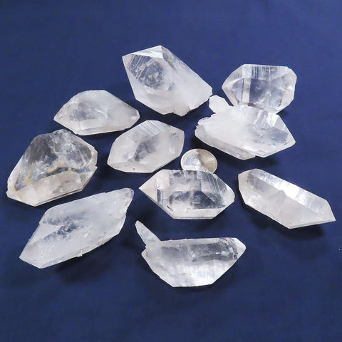 10 Arkansas Arkimer Style Quartz Crystal Double Terminated Points