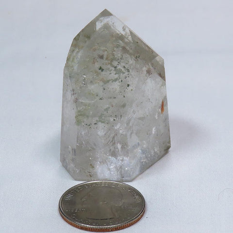 Polished Quartz Crystal Phantom Point from Brazil w/ Chlorite Included