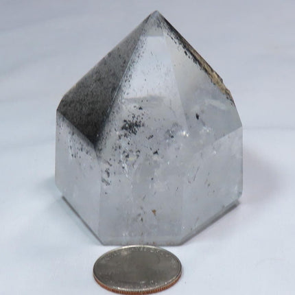 Polished Quartz Crystal Phantom Point from Brazil with Rainbow