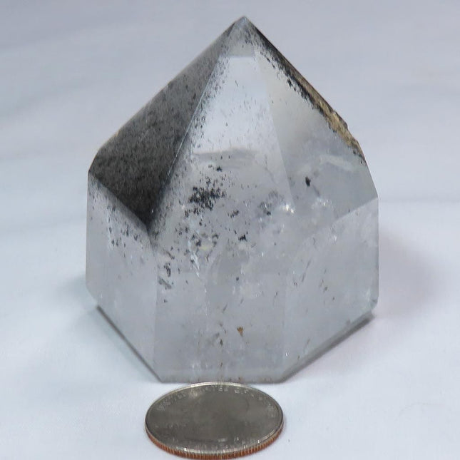 Polished Quartz Crystal Phantom Point from Brazil with Rainbow