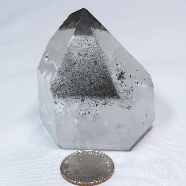 Polished Quartz Crystal Phantom Point from Brazil with Rainbow