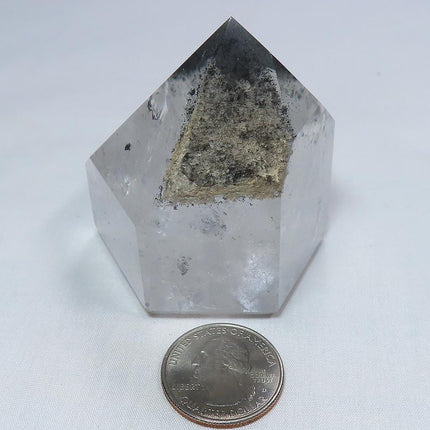 Polished Quartz Crystal Phantom Point from Brazil with Rainbow