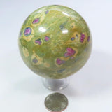 Polished Ruby and Fuchsite with Kyanite Sphere Ball from India