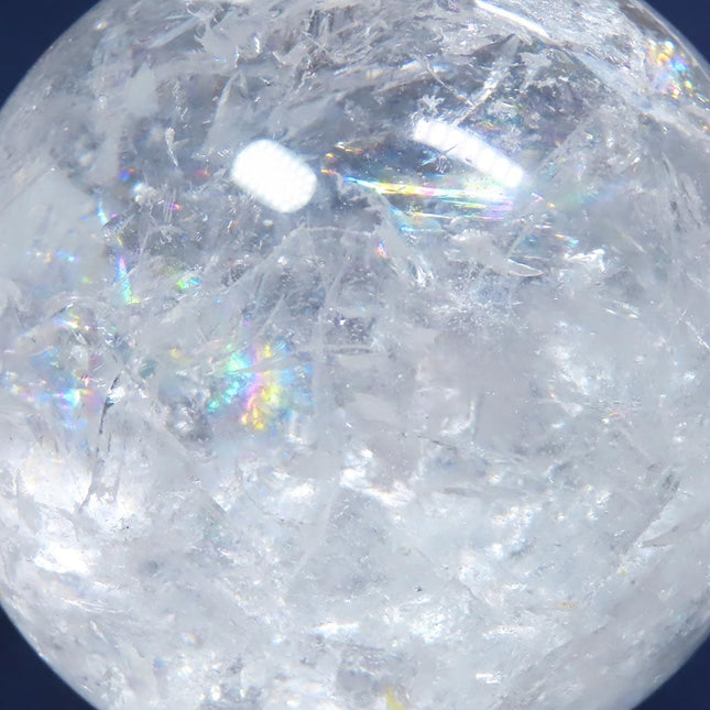 Polished Quartz Crystal Sphere Ball from Brazil with Rainbows