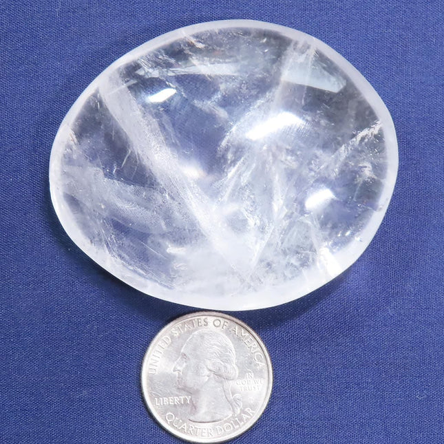Polished Quartz Crystal Palm Stone from Brazil