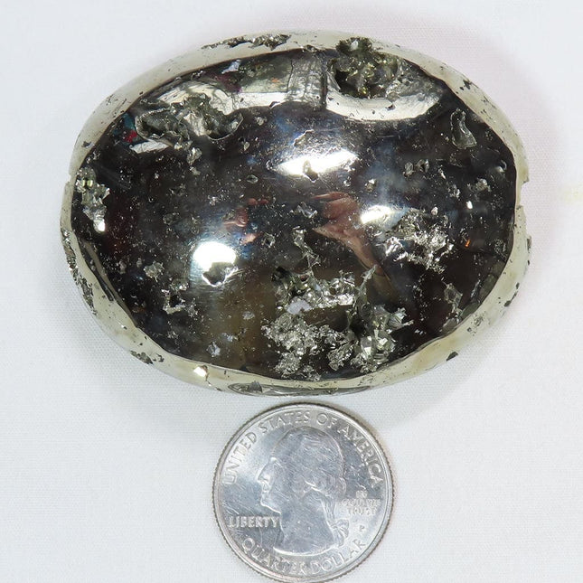 Polished Pyrite Palm Stone from Peru