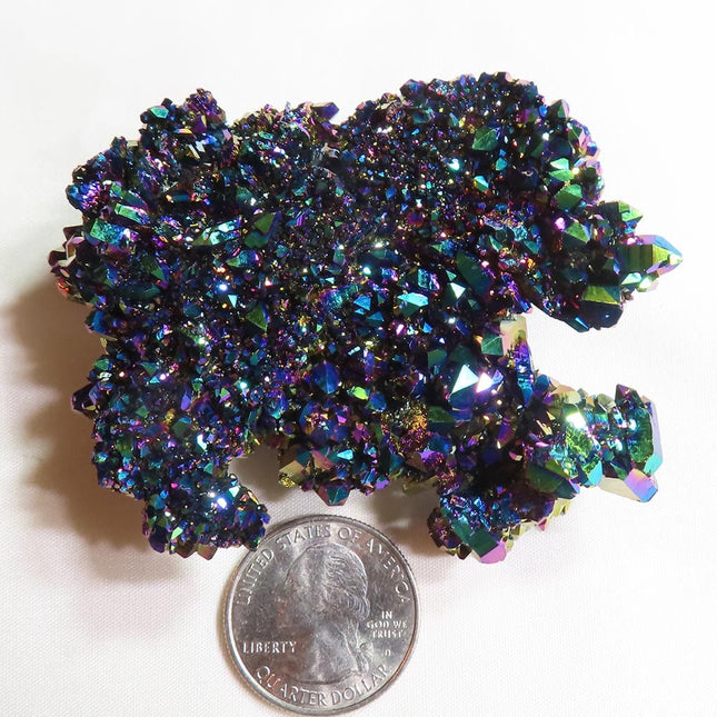 Rainbow or Flame Aura Quartz Crystal Burr Cluster