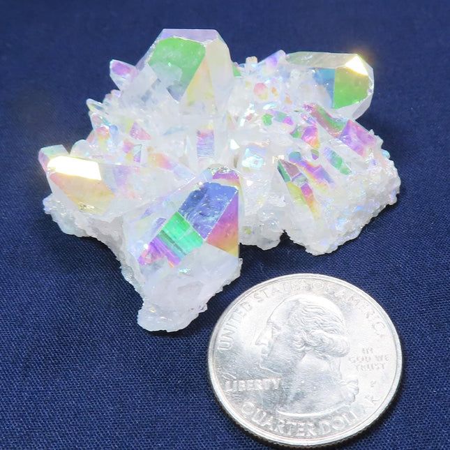 Opal or Angel Aura Quartz Crystal Cluster