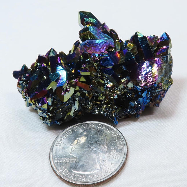 Rainbow or Flame Aura Quartz Crystal Burr Cluster