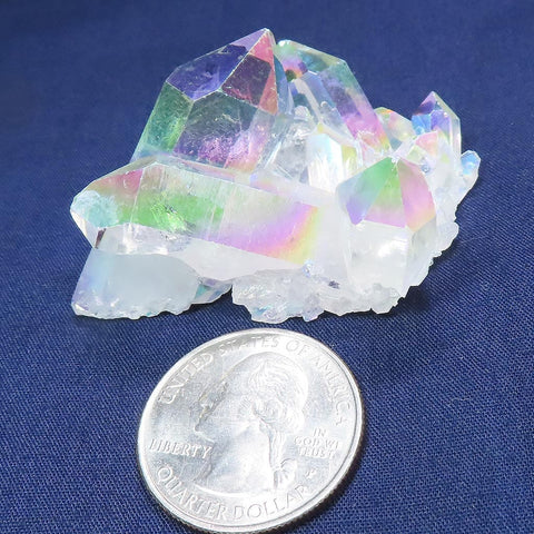 Opal or Angel Aura Quartz Crystal Cluster