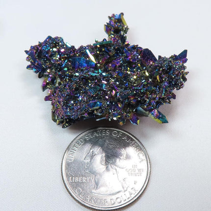 Rainbow or Flame Aura Quartz Crystal Burr Cluster