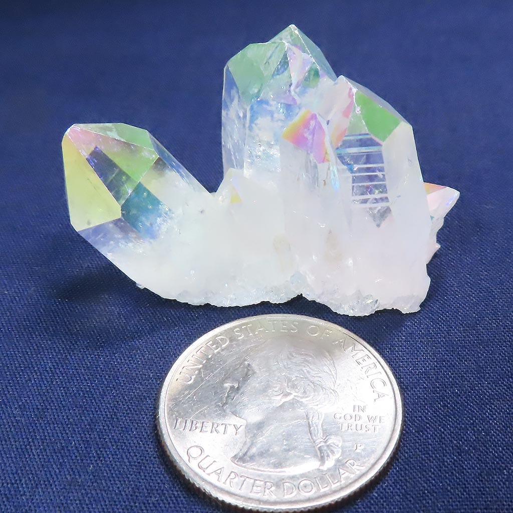 Opal or Angel Aura Quartz Crystal Cluster with Twin Soulmate