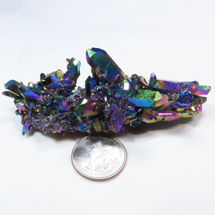Rainbow or Flame Aura Quartz Crystal Burr Cluster