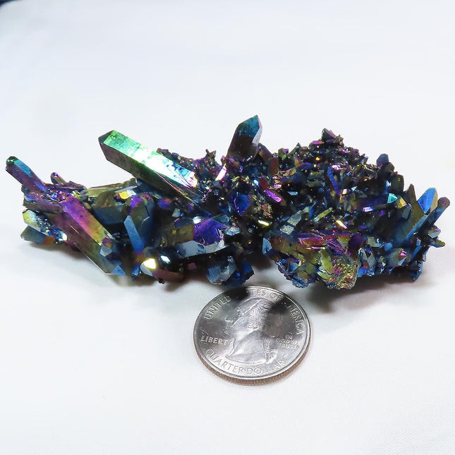 Rainbow or Flame Aura Quartz Crystal Burr Cluster