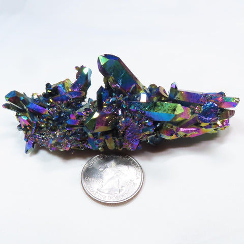 Rainbow or Flame Aura Quartz Crystal Burr Cluster