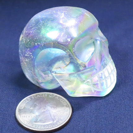 Polished Opal or Angel Aura Quartz Crystal Skull