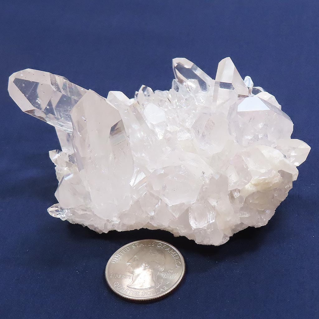 Arkansas Quartz Crystal Cluster with Adularia Attached