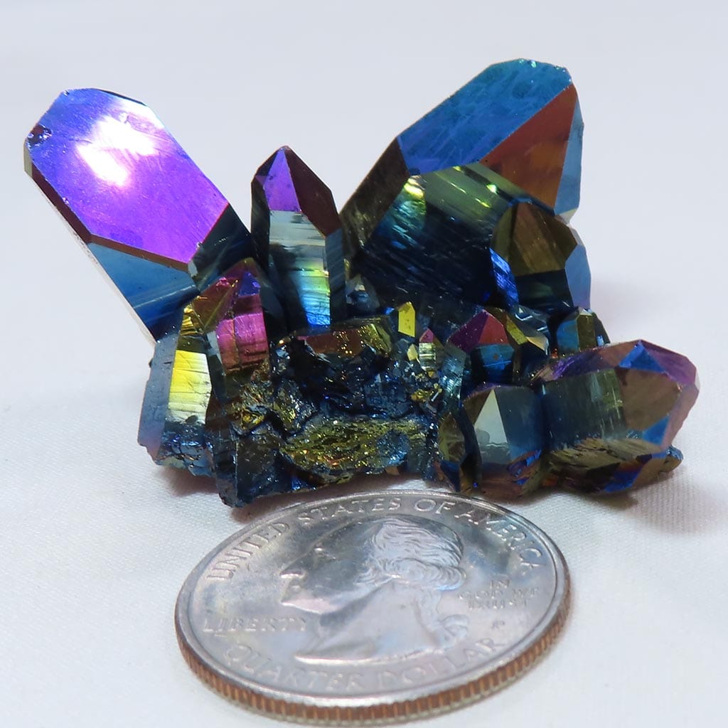 Rainbow or Flame Aura Quartz Crystal Cluster with Time-Link Activation