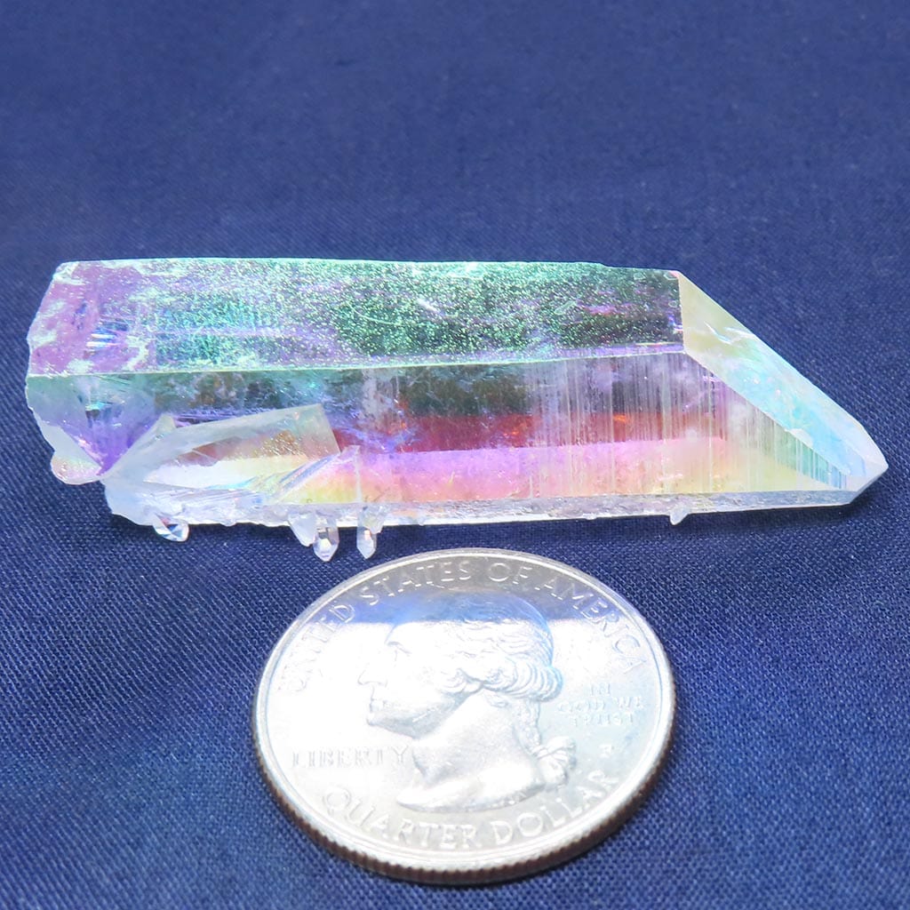 Opal or Angel Aura Quartz Crystal Point with Time-Link Activation