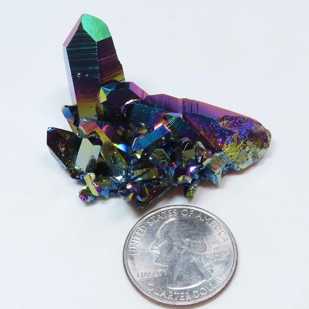 Rainbow or Flame Aura Quartz Crystal Burr Cluster from Arkansas
