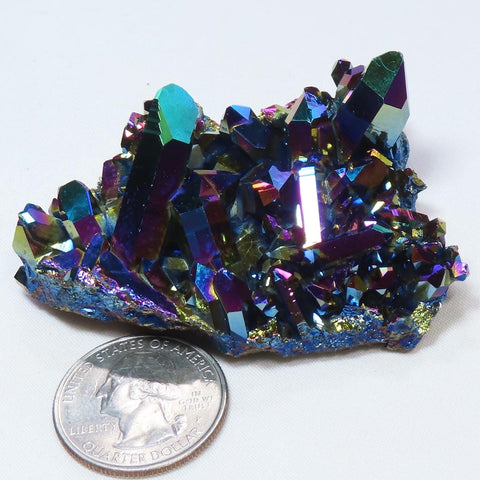 Rainbow or Flame Aura Quartz Crystal Cluster w/ Time-Link Activations